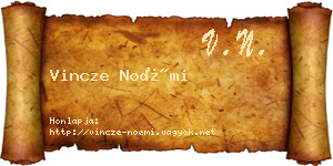 Vincze Noémi névjegykártya